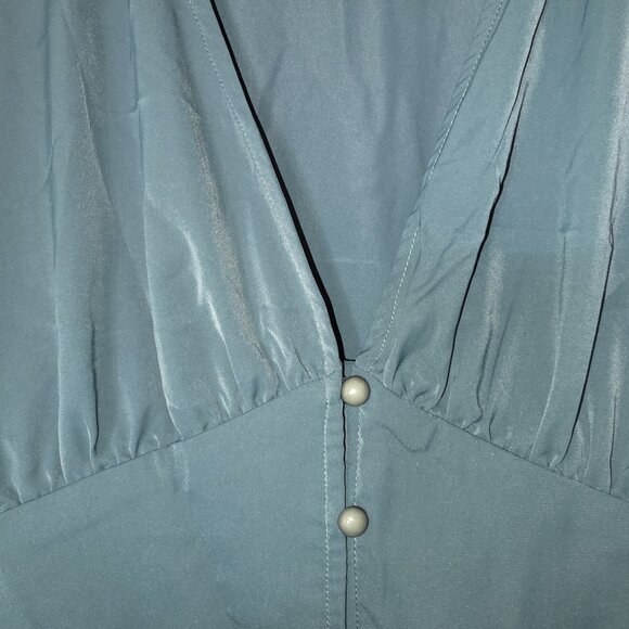 Cupshe XS Emerald Button Mini Dress Long Sleeve NWT - Picture 9 of 15